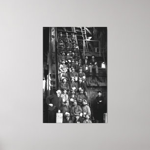 Deep Earth Miners Klaar om te dalen 1900 Canvas Afdruk