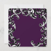 Deep EggPlant & Black Elegant Wedding Invitation Kaart (Achterkant)