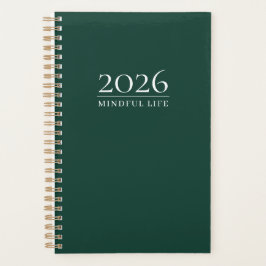 Deep Emerald 2026 Planner | Custom Title & Initial