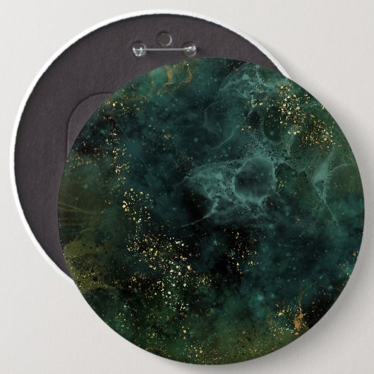 Deep Emerald Elegant Ronde Button 6,0 Cm (Voorkant /achterkant)