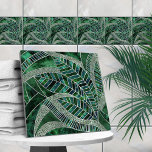 Deep Emerald en Pearl Mozaïek Leaf Art Tegeltje<br><div class="desc">Deep Emerald en Pearl Mozaïek Leaf Art</div>