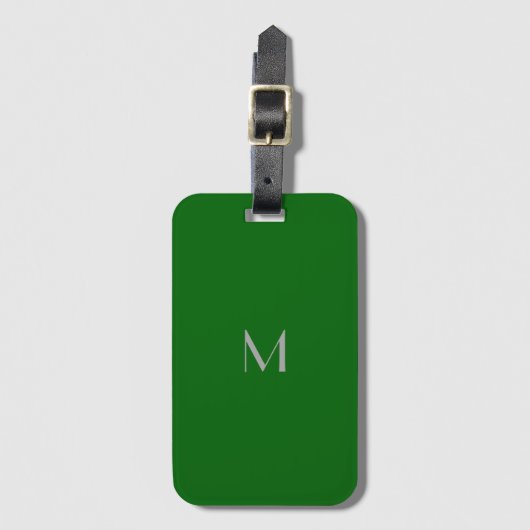 Deep Emerald Green - monogram toevoegen Bagagelabel (Voorkant (verticaal))