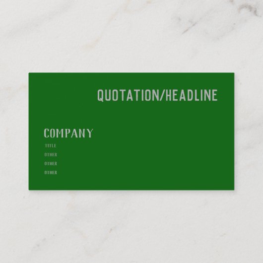 Deep Emerald Green Visitekaartje (Achterkant)