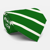 Deep Emerald&Ivory - diagonale strepen Stropdas (Opgerold)