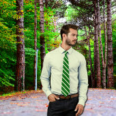 Deep Emerald&Ivory - diagonale strepen Stropdas