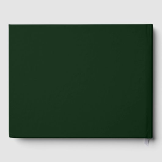 Deep Emerald Minimalist Guestbook for Weddings Gastenboek (Achterkant)