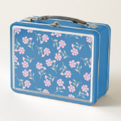 Deep Floral Pattern Metal Lunch Box for Stylish St (Voorkant)