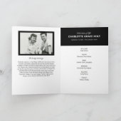 Deep Floral Photo Memorial Programme Programma (Binnen)