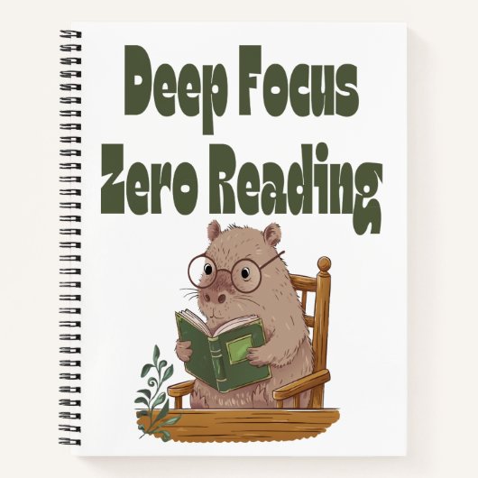 Deep Focus Zero Reading Capybara-Notitieboek | gra Notitieboek (Voorkant)