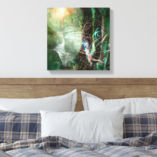 DEEP FOREST ELEMENTAL SPRITE CANVAS AFDRUK (Insitu (Slaapkamer))