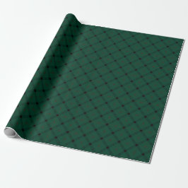 Deep Forest Green and Black Diagonal Plaid Cadeaupapier
