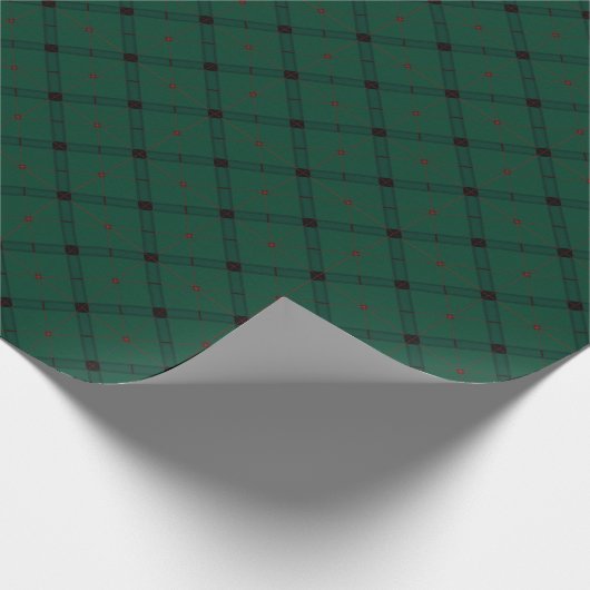 Deep Forest Green and Black Diagonal Plaid Cadeaupapier (Hoek)