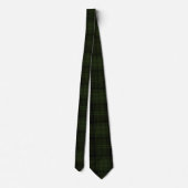 Deep Forest Green, Black en Charcoal Tartan Stropdas (Achterkant)