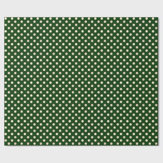 Deep Forest Green en Golden Dot Patterned Cadeaupapier (Vlak)