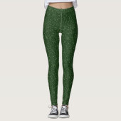 Deep Forest Green Faux Glitter Leggings (Voorkant)