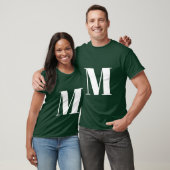 Deep Forest Green Initiaal Letter Monogram Modern T-shirt (Unisex)