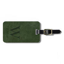 Deep Forest Green Koe Leather Texture Monogramed