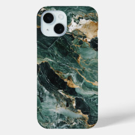 Deep Forest Green Marble telefoonhoesje iPhone 15 Case
