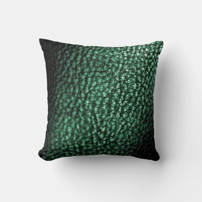 Deep Forest Green Metalic Leather Design-Solid Kussen (Voorkant)