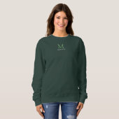 Deep Forest Green Monogram en naam vrouwen Trui (Voorkant volledig)