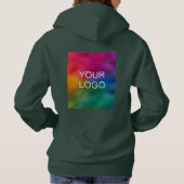 Deep Forest Green Sjabloon Upload Business Logo Hoodie (Achterkant)