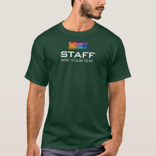 Deep Forest Green-staflid Dubbelziend Mannen T-shirt