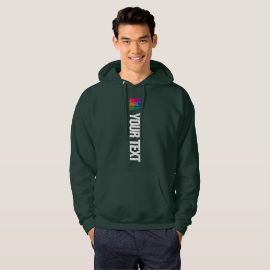 Deep Forest Groen Mannen Moderne Voor & Achterdruk Hoodie (Voorkant volledig)