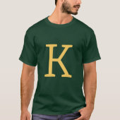 Deep Forest Initiaal Letter Monogram Modern Stijlv T-shirt (Voorkant)