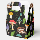 Deep Forest Magic: Colorful Mushrooms on Black Bedankdoosjes (Geopend)