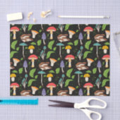 Deep Forest Magic: Colorful Mushrooms on Black Tissuepapier (Craft)