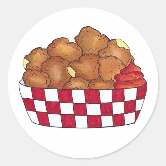 Deep Fried Cheese Curds Minnesota Wisconsin Food Ronde Sticker (Voorkant)