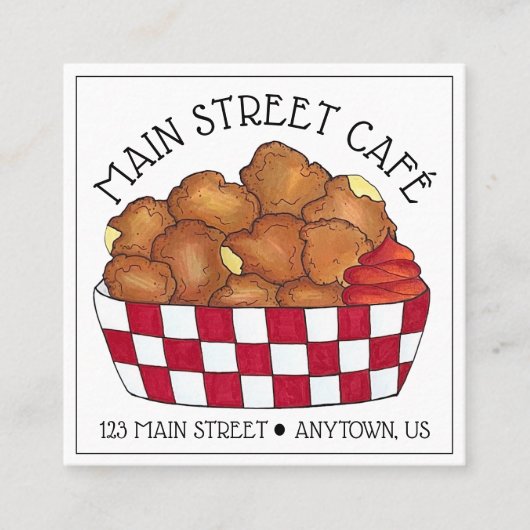 Deep Fried Cheese Curds Minnesota Wisconsin Food Vierkante Visitekaartje (Voorkant)