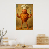“Deep Fried Dreams” – Een humoristisch portret Poster (Keuken)