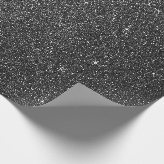 Deep Glam Glitter Black Grey Sparkly Elegant Cadeaupapier (Hoek)