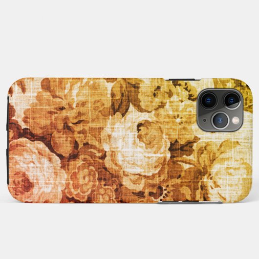 Deep Gold  Floral Toile Case-Mate iPhone Case (Achterkant (horizontaal))