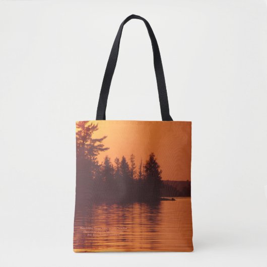 Deep Golden Oranje Sunset op Lake Vermilion Tote Bag (Voorkant)