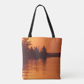 Deep Golden Oranje Sunset op Lake Vermilion Tote Bag (Achterkant)