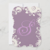 Deep Grape & Aqua Flower Wedding Invitation Kaart (Achterkant)