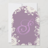 Deep Grape & Aqua Flower Wedding Invitation Kaart (Achterkant)