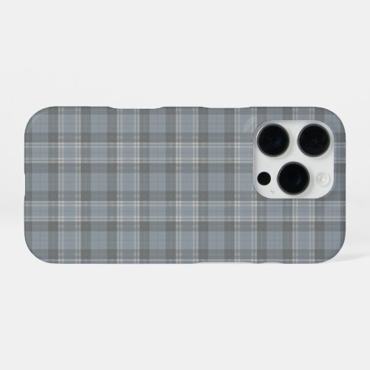 Deep Gray-Blue and Soft Gray Plaid iPhone Hoesje (Achterkant horizontaal)