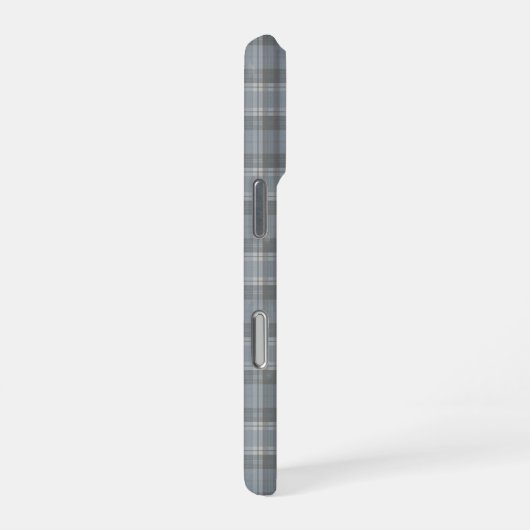 Deep Gray-Blue and Soft Gray Plaid iPhone Hoesje (Rechterkant)