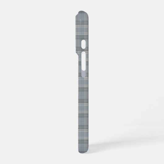 Deep Gray-Blue and Soft Gray Plaid iPhone Hoesje (Linkerkant)