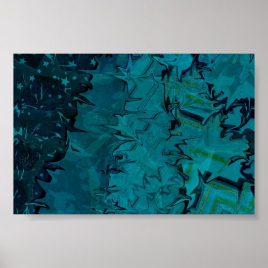 Deep Green Abstract Art Poster (Voorkant)