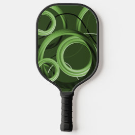 Deep Green Abstract Design Pickleball Paddle