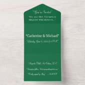 Deep Green All In One Wedding Invitation – Modern Uitnodiging (Binnen)