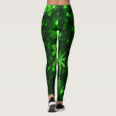 Deep Green & Bright Sneeuwvlokken Leggings (Achterkant)