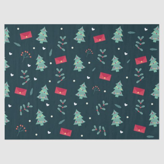 Deep Green Christmas Trees Perfect Gift Tissuepapier (Voorkant)
