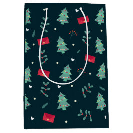 Deep Green Christmas Trees Perfect Medium Cadeauzakje