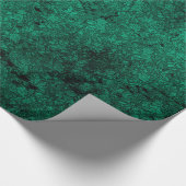 Deep Green Distressed Gothic Damask Wrapping Paper Cadeaupapier (Hoek)