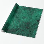 Deep Green Distressed Gothic Damask Wrapping Paper Cadeaupapier (Uitgerold)